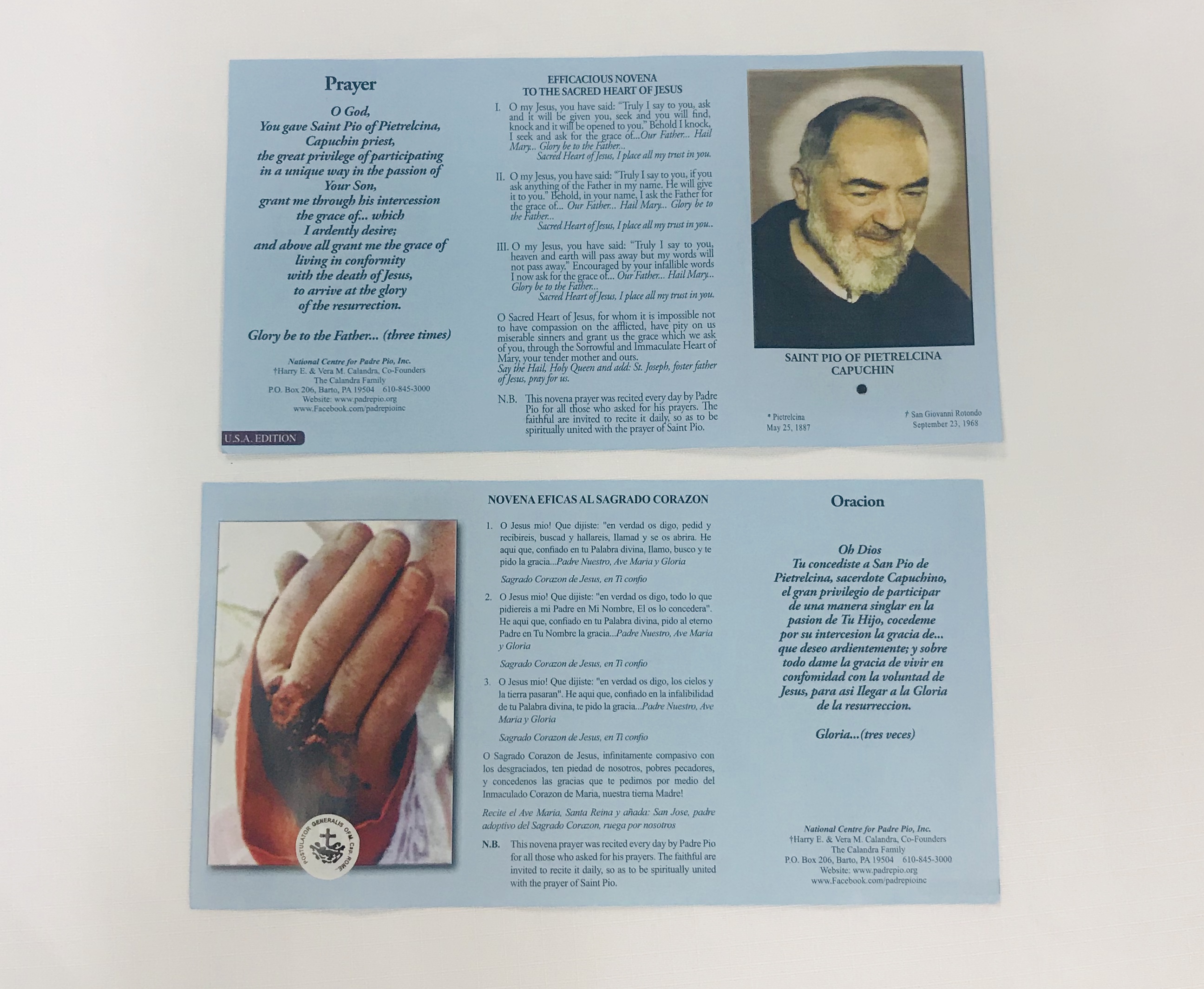 Third Class Relic Leaflet National Centre For Padre Pio National Centre For Padre Pio