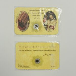 St. Pio Relic Prayer Card
